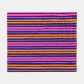 Blau Orange Pink Vertikale Streifen Design   Fleecedecke (Vorderseite (Horizontal))
