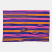 Blau Orange Pink Vertikale Streifen Design Geschirrtuch (Horizontal)