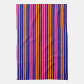 Blau Orange Pink Vertikale Streifen Design Geschirrtuch (Vertikal)