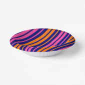 Blau Orange Pink Vertikale Streifen Design Pappteller (Gewinkelt)