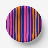 Blau Orange Pink Vertikale Streifen Design Pappteller (Vorderseite)
