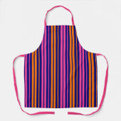 Blau Orange Pink Vertikale Streifen Design Schürze (Vorderseite)