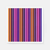 Blau Orange Pink Vertikale Streifen Design Serviette (Vorderseite)
