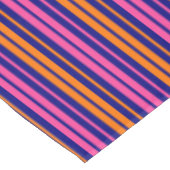 Blau Orange Pink Vertikale Streifen Design Tischdecke (Schrägansicht)