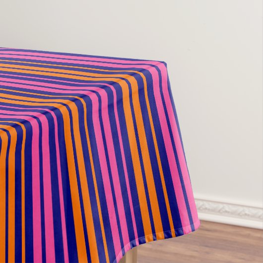 Blau Orange Pink Vertikale Streifen Design Tischdecke (Beispiel)