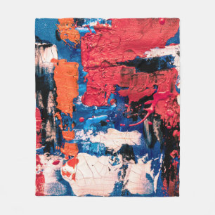 Blau, Orange, Rot und Schwarz Fleecedecke
