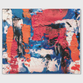 Blau, Orange, Rot und Schwarz Geschenkpapier (Flach)