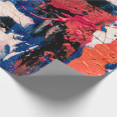 Blau, Orange, Rot und Schwarz Geschenkpapier (Ecke)