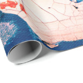 Blau, Orange, Rot und Schwarz Geschenkpapier (Rolleneckpunkt)
