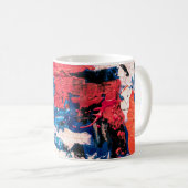 Blau, Orange, Rot und Schwarz Kaffeetasse (VorderseiteRechts)