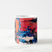 Blau, Orange, Rot und Schwarz Kaffeetasse (Mittel)