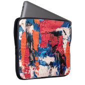 Blau, Orange, Rot und Schwarz Laptopschutzhülle (Vorne Rechts)