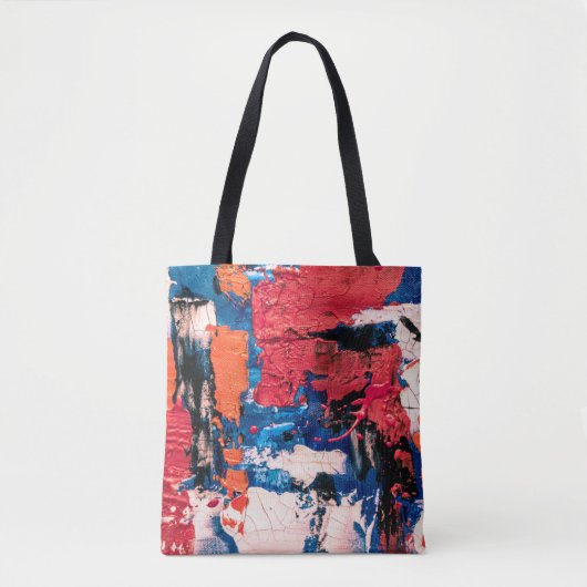 Blau, Orange, Rot und Schwarz Tasche (Vorderseite)