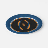 Blau/orange/Schwarzer Fußball 7 Zoll Teller (Schrägansicht)