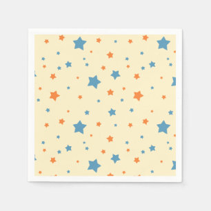 Blau & Orange Sternenmuster Eleganter Sternenhimme Serviette