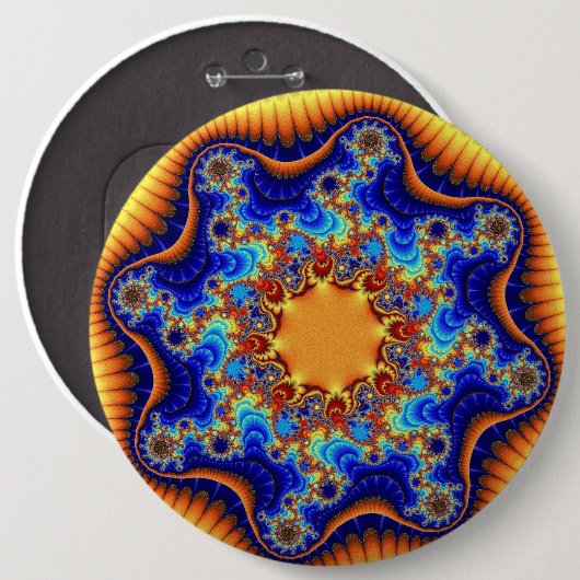 Blau, orange und gelb button (Vorne & Hinten)