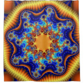 Blau, orange und gelb duschvorhang (Vorderseite)