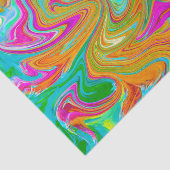 Blau, orange und scharf rosa Groovy Abstrakt Retro Seidenpapier (Ausschnitt)