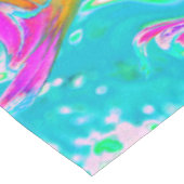 Blau, orange und scharf rosa Groovy Abstrakt Retro Tischdecke (Schrägansicht)