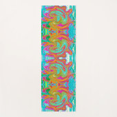 Blau, orange und scharf rosa Groovy Abstrakt Retro Yogamatte (Vorderseite)