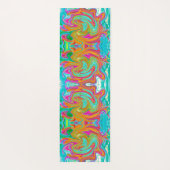 Blau, orange und scharf rosa Groovy Abstrakt Retro Yogamatte (Rückseite)
