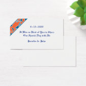 Blau, Orange, Weiß, Damast Hochzeitsgunst (Schreibtisch)