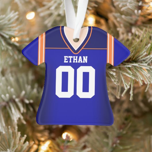 Blau/Orange/Weiß Fußball Jersey Ornament (Baum)