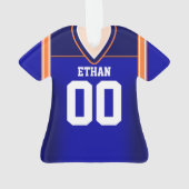 Blau/Orange/Weiß Fußball Jersey Ornament (Rückseite)