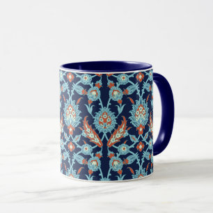 Blau Orange Weiß Türkisches Orientalisches Blume Tasse