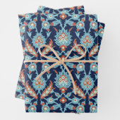 Blau Orange Weiß Türkisches Orientalisches Blumenm Geschenkpapier Set (Beispiel)