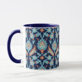 Blau Orange Weiß Türkisches Orientalisches Blumenm Tasse (Links)