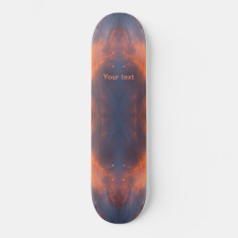 Blau-orangefarbenes Design Skateboard