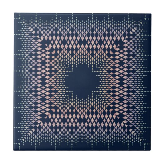 Blau-orientalische Ornamente. Fliese (Vorderseite)