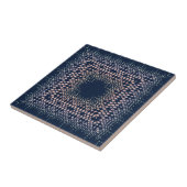 Blau-orientalische Ornamente. Fliese (Seite)