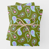 Blau-Paisley-Muster Geschenkpapier Set (Beispiel)