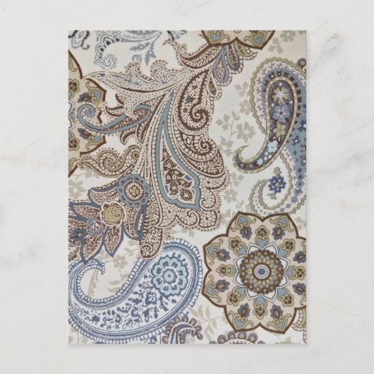 Blau-Paisley-Muster Postkarte (Vorderseite)