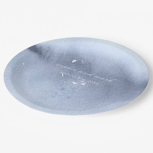 Blau Pappteller (Schrägansicht)