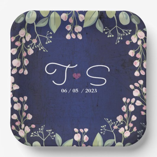 Blau Pappteller (Vorderseite)