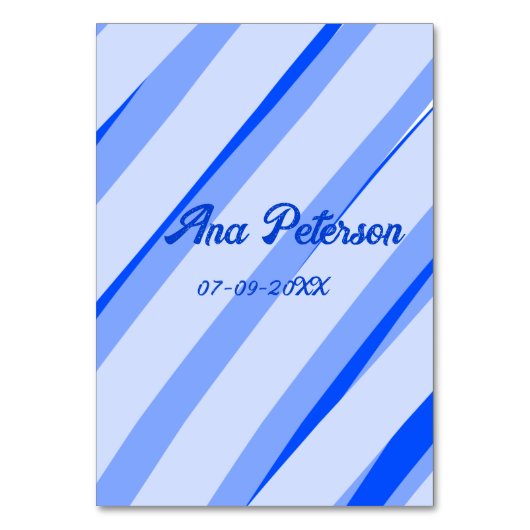 Blau Pastellfarben Hinzufügen des Namensdatums boh Tischnummer (Vorderseite)