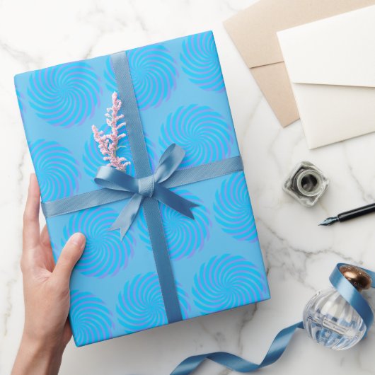 Blau Pastellrosa Abstrakt Geschenkpapier (Schenken)