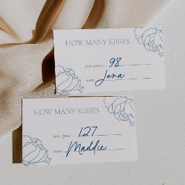 Blau | Peony Garden "How many Kisses" Guess Card Begleitkarte