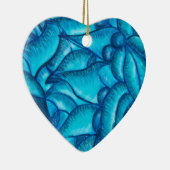Blau Personalisiert I Liebe Sie Herzendant Keramikornament (Rechts)