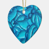 Blau Personalisiert I Liebe Sie Herzendant Keramikornament (Links)