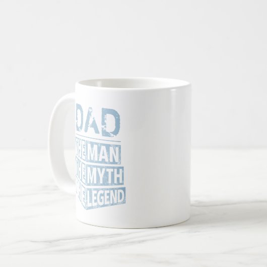 Blau Personalisiert Name der Mann der Mythos der L Kaffeetasse (Vorderseite Links)