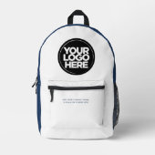 Blau | Personalisiertes Firmenlogo und Text Bedruckter Rucksack (Vorderseite)