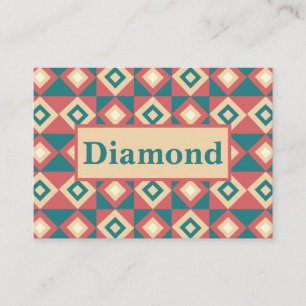 Blau Pfirsich Diamant geometrisch  Visitenkarte