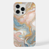 Blau Pfirsichblau Pink Weißes goldenes Marmormuste iPhone Hülle (Rückseite)
