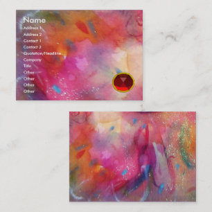 BLAU PINK ABSTRAKT, Hellrot Ruby Gem Visitenkarte