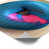 Blau-Pink-Bagel-Foto Poster (Ecke)
