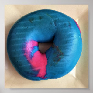 Blau-Pink-Bagel-Foto Poster